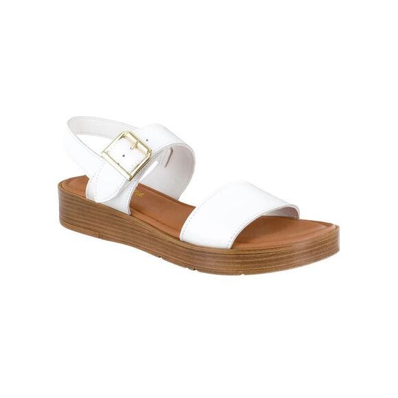 BELLA VITA Shoes - BELLA VITA Womens White Adjustable Strap Tay-italy Buckle Sandals 6 Extra Wide